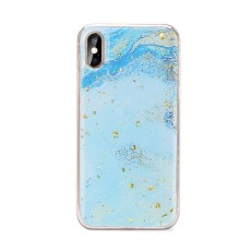 Forcell Marble Back Case priekš Huawei Y6P - Zils Marmors - aizmugures maciņš / apvalks no epoksīda sveķiem