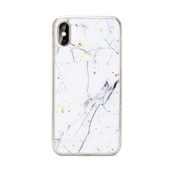 Forcell Marble Back Case priekš Apple iPhone 12 mini - Balts Marmors - aizmugures maciņš / apvalks no epoksīda sveķiem