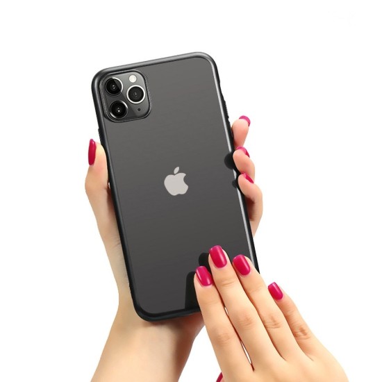 Forcell New Electro Matt TPU Back Case priekš Apple iPhone 12 / 12 Pro - Melns - silikona aizmugures apvalks / bampers-vāciņš