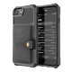 Leather Coated TPU Back Case with Card Holder Built-in Magnetic Sheet для Apple iPhone 7 / 8 / SE2 (2020) / SE3 (2022) - Чёрный - силиконовая накладка с кармашком и встроеным магнитом / бампер-крышка