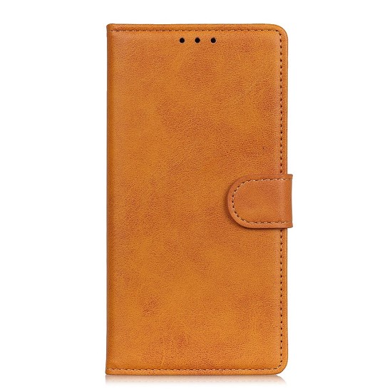 PU Leather Book Case with Wallet Stand priekš Nokia 2.4 - Brūns - sāniski atverams mākslīgas ādas maciņš ar stendu / grāmatveida maciņš