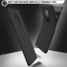 Twill Texture Silicone Mobile Phone Cover Shell priekš OnePlus 8 Pro - Melns - triecienizturīgs silikona aizmugures apvalks / bampers-vāciņš