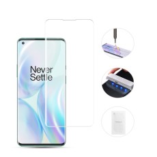 AMORUS 3D (UV Glue) Curved Tempered Glass Screen Protector priekš OnePlus 8 Pro - Ekrāna Aizsargstikls / Bruņota Stikla Aizsargplēve
