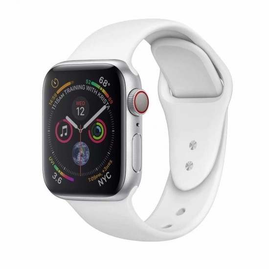 Dual Color Silicone Watch Band для Apple Watch 38 / 40 / 41 mm - Белый - силиконовый ремешок для часов с двумя застёжками
