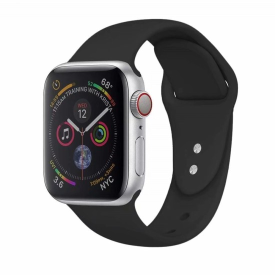 Dual Color Silicone Watch Band для Apple Watch 42 / 44 / 45 mm / Ultra 49 mm - Чёрный - силиконовый ремешок для часов с двумя застёжками