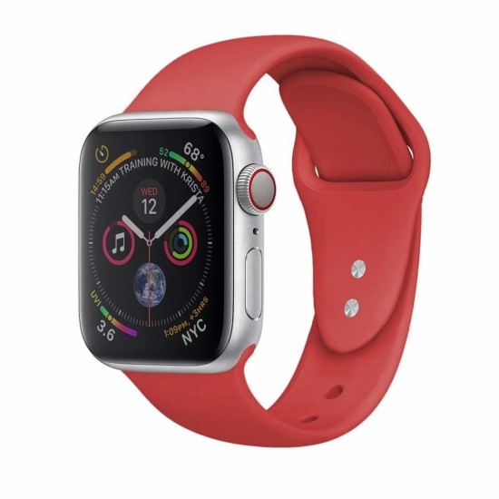 Dual Color Silicone Watch Band для Apple Watch 42 / 44 / 45 mm / Ultra 49 mm - Красный - силиконовый ремешок для часов с двумя застёжками