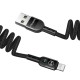 Mcdodo 1.8M Omega CA-6410 3A USB to Lightning cable - Чёрный - Apple iPhone / iPad спиралевидный дата кабель / провод для зарядки