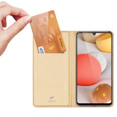 Dux Ducis Skin Pro series для Samsung Galaxy A42 5G A426 - Золотистый - чехол-книжка с магнитом и стендом / подставкой