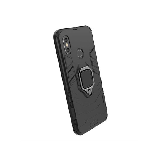 Defender Armor Back Case with Ring priekš Xiaomi Mi 10T Lite 5G - Melns - triecienizturīgs silikona aizmugures apvalks ar gredzenu / bampers-vāciņš