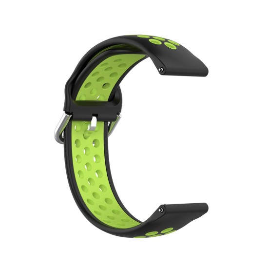 22mm Tech-Protect Soft Band Silicone Watch Strap - Melns / Zaļš - silikona siksniņas (jostas) priekš pulksteņiem