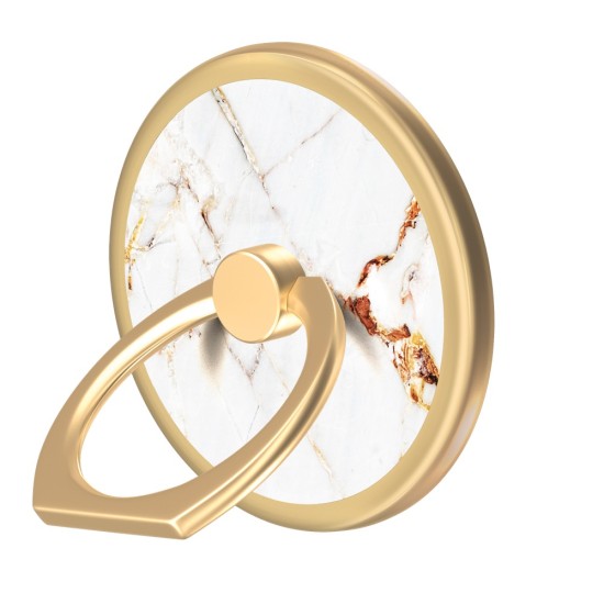 iDeal of Sweden Magnetic Ring Mount - Carrara Gold - Universāls magnētisks gredzens-turētājs telefonam