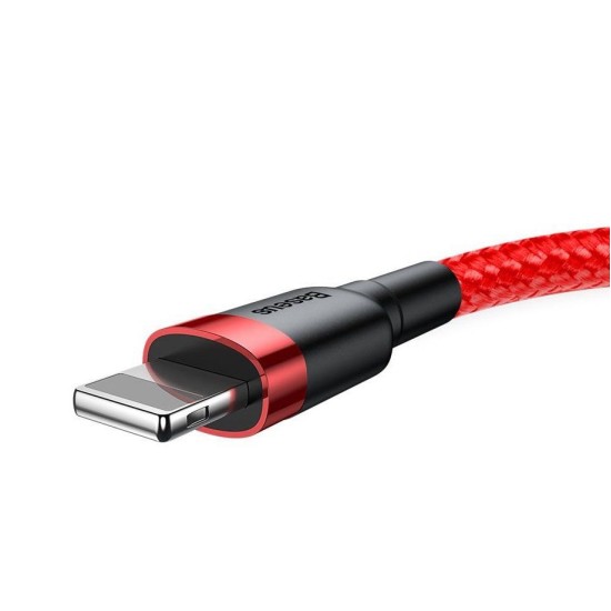 Baseus 0.5M Cafule 2.4A USB to Lightning cable - Sarkans - Apple iPhone / iPad lādēšanas un datu kabelis / vads