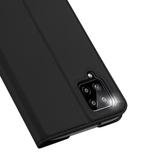 Dux Ducis Skin Pro series priekš Samsung Galaxy A12 A125 - Melns - sāniski atverams maciņš ar magnētu un stendu