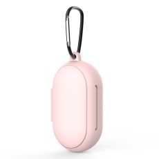Silicone Protective Case with Hook priekš Samsung Galaxy Buds / Buds Plus - Rozā - silikona apvalks ar karabīni bezvadu austiņu lādēšanas ierīcei