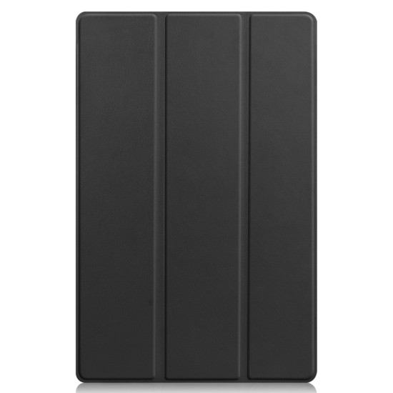 Tri-fold Stand PU Smart Auto Wake/Sleep Leather Case priekš Lenovo Tab P11 Pro TB-J706 - Melns - sāniski atverams maciņš ar stendu