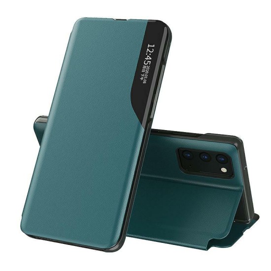 Smart View Window Wake / Sleep Book Case priekš Samsung Galaxy S21 G991 - Zaļš - sāniski atverams maciņš ar lodziņu / grāmatveida maks