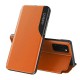 Smart View Window Wake / Sleep Book Case priekš Samsung Galaxy S21 Ultra G998 - Oranžs - sāniski atverams maciņš ar lodziņu / grāmatveida maks