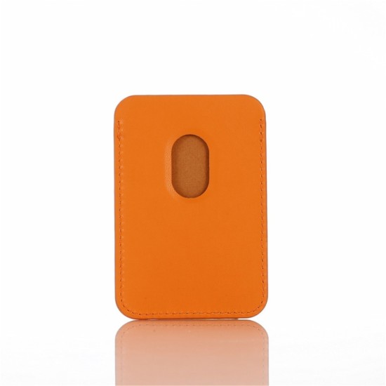 PU Leather Card Holder with MagSafe - Oranžs - mākslīgās ādas kredītkaršu turētājs ar magnētu