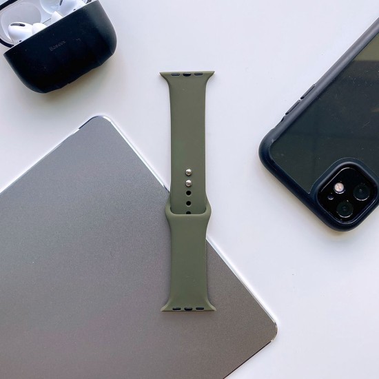 Tech-Protect Silicone Watch Band priekš Apple Watch 42 / 44 / 45 mm / Ultra 49 mm - Haki - silikona siksniņa viedpulksteņiem