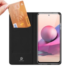Dux Ducis Skin Pro series priekš Xiaomi Redmi Note 10 / Note 10S / Poco M5s - Melns - sāniski atverams maciņš ar magnētu un stendu