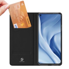 Dux Ducis Skin Pro series priekš Xiaomi Mi 11 Lite / 11 Lite 5G NE - Melns - sāniski atverams maciņš ar magnētu un stendu