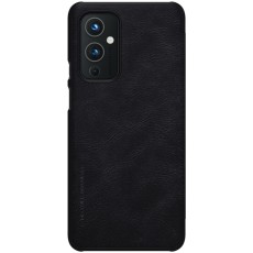 NILLKIN Qin Series Card Holder Leather Flip Case priekš OnePlus 9 - Melns - sāniski atverams maciņš / grāmatveida maks