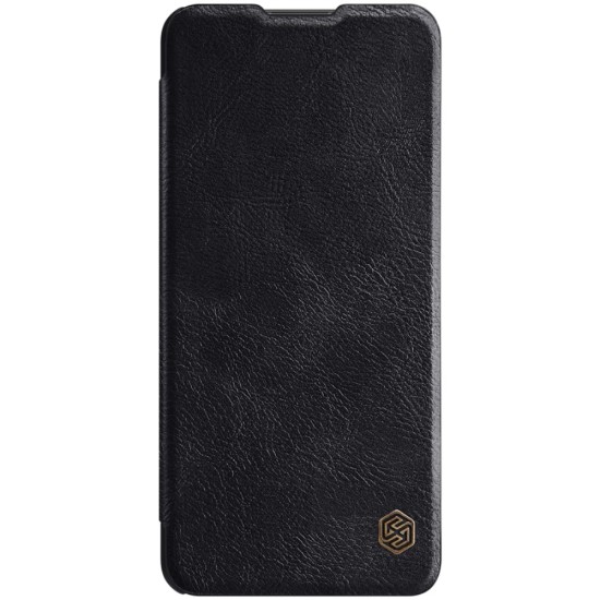 NILLKIN Qin Series Card Holder Leather Flip Case priekš Samsung Galaxy A32 4G A325 - Melns - sāniski atverams maciņš (ādas maks, grāmatiņa, leather book wallet case cover)