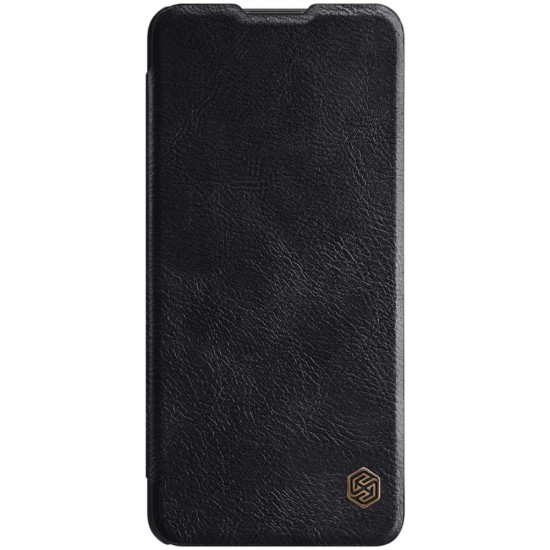 NILLKIN Qin Series Card Holder Leather Flip Case priekš Samsung Galaxy A52 A525 / A52 5G A526 / A52s 5G A528 - Melns - sāniski atverams maciņš (ādas maks, grāmatiņa, leather book wallet case cover)