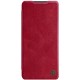 NILLKIN Qin Series Leather Flip Case priekš Samsung Galaxy S21 Plus G996 - Sarkans - sāniski atverams maciņš (ādas maks, grāmatiņa, leather book wallet case cover)