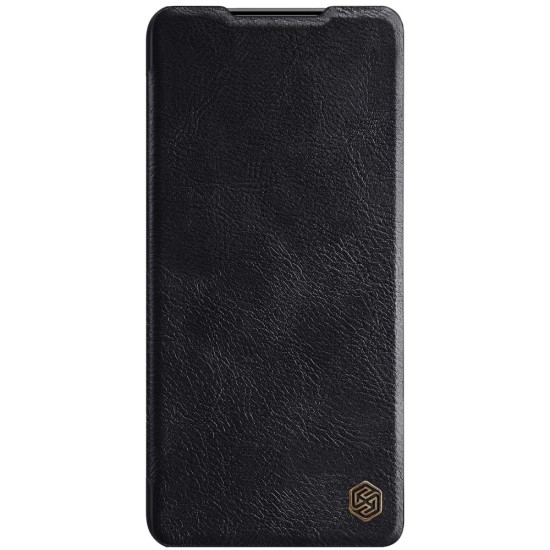 NILLKIN Qin Series Leather Flip Case priekš Samsung Galaxy S21 Plus G996 - Melns - sāniski atverams maciņš (ādas maks, grāmatiņa, leather book wallet case cover)