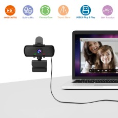 Web kamera 2K Quad HD B8-C06 1440p (2560*1440p) 30fps - Melna - webcam with microphone