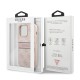 Guess 4G Stripe Collection Back Case GUHCP13X4GDPI priekš Apple iPhone 13 Pro Max - Rozā - mākslīgās ādas aizmugures apvalks / bampers-vāciņš