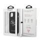 Guess 4G Saffiano Metal Logo Collection Back Case GUHCP13MSA4GSBK priekš Apple iPhone 13 - Melns - mākslīgās ādas aizmugures apvalks / bampers-vāciņš