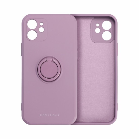 RoarKorea Amber Ring Back Case priekš Apple iPhone 13 mini - Violets - silikona aizmugures apvalks ar gredzenu / bampers-vāciņš