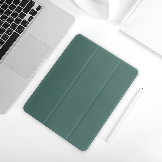 Usams Winto Series Smart Case priekš Apple iPad Pro 11 (2020 / 2021 / 2022) - Tumši Zaļš - sāniski atverams maciņš ar stendu