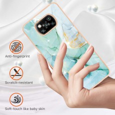 IMD Electroplating Marble Pattern TPU Phone Shell для Xiaomi Poco X3 NFC / X3 Pro - Зелёный - силиконовая накладка / бампер-крышка