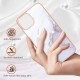 IMD Electroplating Marble Pattern TPU Phone Shell priekš Apple iPhone 13 - Balts - silikona aizmugures apvalks / bampers-vāciņš