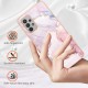 IMD Electroplating Marble Pattern TPU Phone Shell priekš Samsung Galaxy A52 A525 / A52 5G A526 / A52s 5G A528 - Rozā Zelts - silikona aizmugures apvalks / bampers-vāciņš