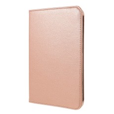360 Rotary Stand Smart Lychee Leather Case priekš Apple iPad mini 6 (2021) / mini 7 (2024) - Rozā Zelts - sāniski atverams maciņš ar stendu