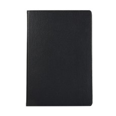 360 Rotary Litchi Skin Leather Cover w/ Stand priekš Samsung Galaxy Tab S7 FE T733 / T736 - Melns - sāniski atverams maciņš ar stendu