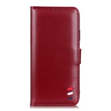 Smooth Surface Wallet Stand Leather Book Case priekš Nokia C20 - Sarkans - sāniski atverams maciņš ar magnētu un stendu