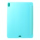 Tri-fold Stand PU Leather Tablet Protective Shell priekš Apple iPad Pro 11 (2018) / Air 4 (2020) / Air 5 (2022) - Tirkīzs - sāniski atverams maciņš ar stendu