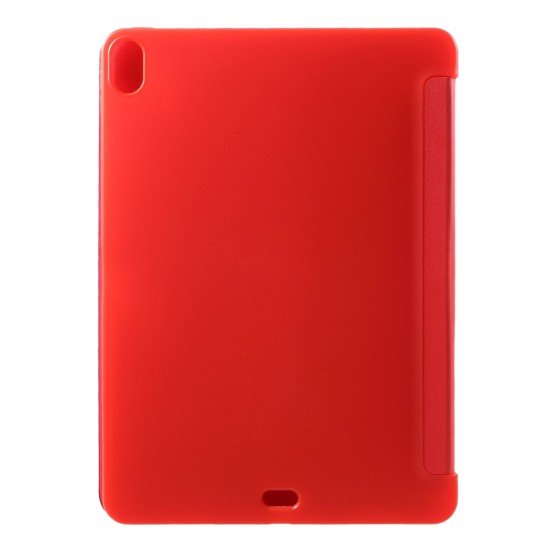 Tri-fold Stand PU Leather Tablet Protective Shell priekš Apple iPad Pro 11 (2018) / Air 4 (2020) / Air 5 (2022) - Sarkans - sāniski atverams maciņš ar stendu