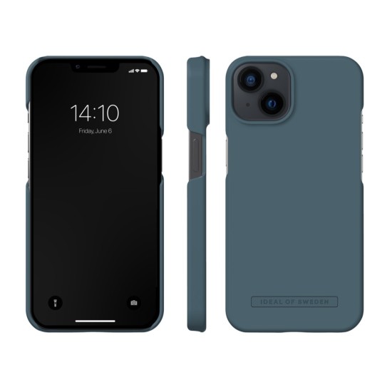 iDeal of Sweden Seamless SS22 Back Case priekš Apple iPhone 13 - Midnight Blue - ciets silikona aizmugures apvalks ar iebūvētu metālisku plāksni / bampers-vāciņš
