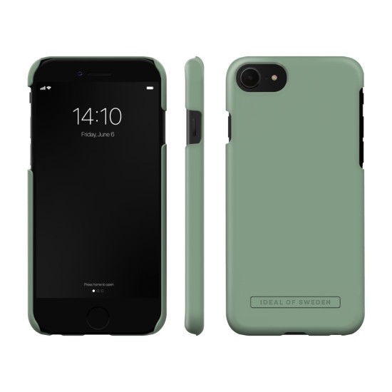 iDeal of Sweden Seamless SS22 Back Case для Apple iPhone 7 / 8 / SE2 (2020) / SE3 (2022) - Sage Green - жесткий силиконовый чехол-накладка с встроенной металической пластиной / бампер-крышка