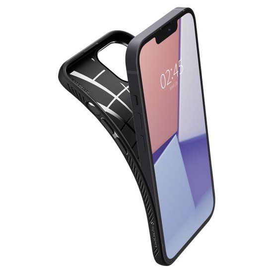 Spigen Liquid Air series Back Case priekš Apple iPhone 13 - Melns - silikona aizmugures apvalks / bampers-vāciņš