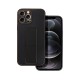 Forcell Leather Back Case with Kickstand priekš Apple iPhone 7 / 8 / SE2 (2020) / SE3 (2022) - Melns - mākslīgās ādas aizmugures apvalks ar stendu / bampers-vāciņš