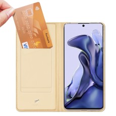 Dux Ducis Skin Pro series priekš Xiaomi 11T 5G / 11T Pro 5G - Zelts - sāniski atverams maciņš ar magnētu un stendu