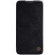NILLKIN Qin Pro Series Card Holder Leather Flip Case priekš Apple iPhone 13 Pro - Melns - sāniski atverams maciņš