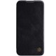 NILLKIN Qin Pro Series Card Holder Leather Flip Case priekš Apple iPhone 13 Pro Max - Melns - sāniski atverams maciņš